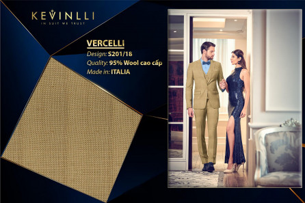 S201/18 Vercelli CVM - Vải Suit 95% Wool - Vàng Trơn